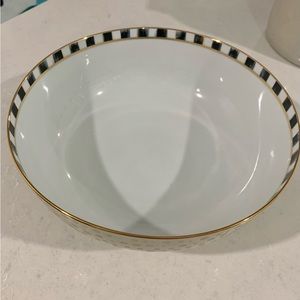 MacKenzie-Childs SoHo bowl. Courtly Check inner rim with gold